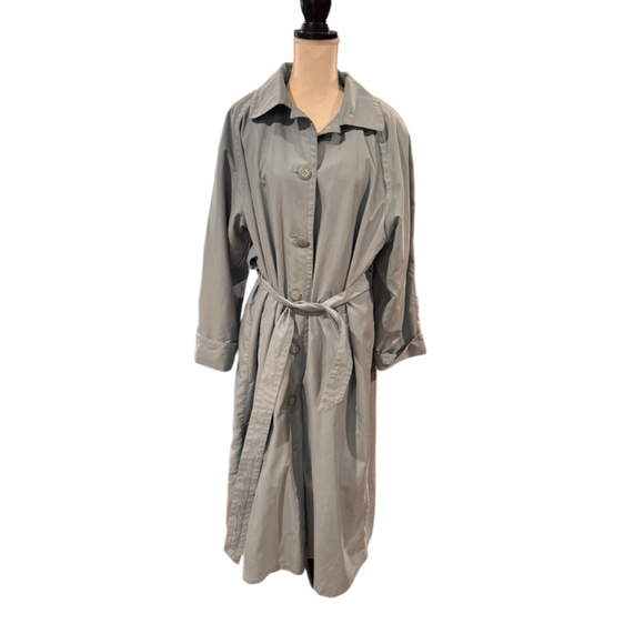 Silhouettes Jackets & Blazers - Women's Silhouettes belted Trench Coat sage green Size 16